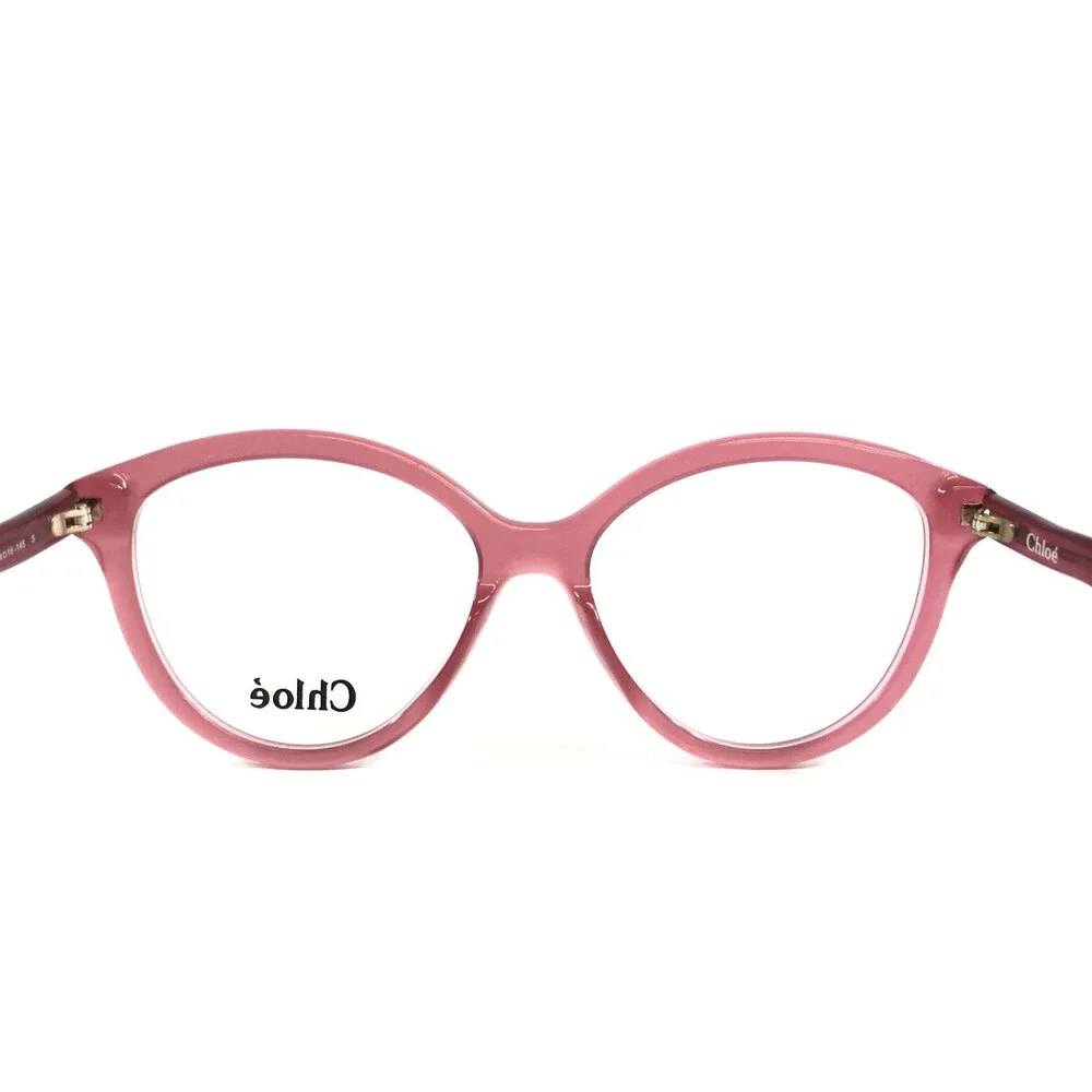 Chloe Eyeglasses Frames CH0089O 004 Opal Burgundy Cat Eye Full Rim 54-16-145